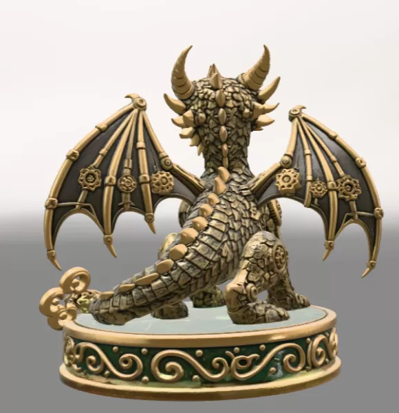 Mechanical Fantasy Dragon STL File for 3D Printing - Model preview 5