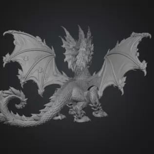 Autumn Ember Dragon STL File for 3D Print - Model thumbnail 14