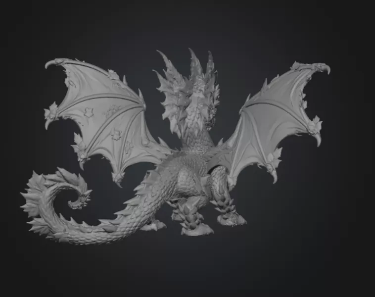 Autumn Ember Dragon STL File for 3D Print - Model preview 14