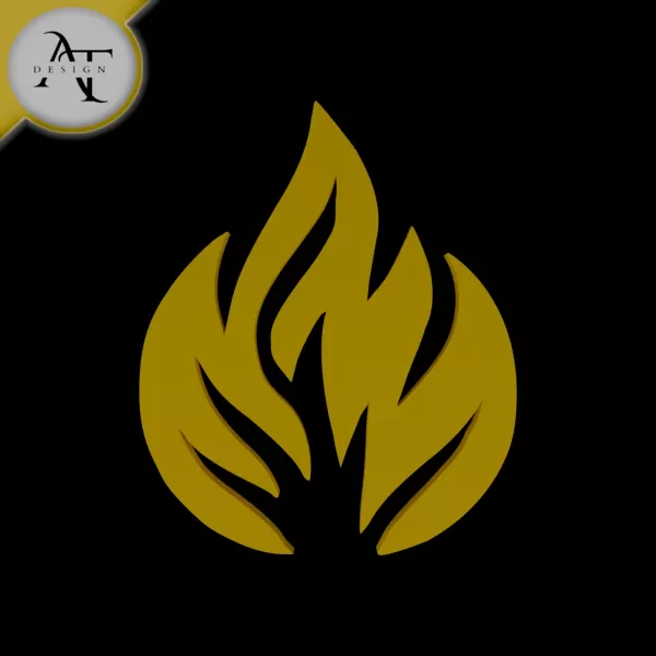 Simple Flame Symbol - 2D Art - Model preview 1