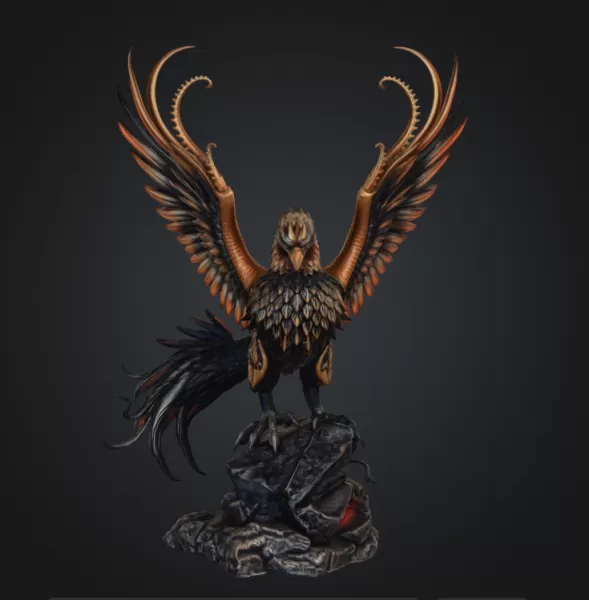Phoenix sculpture - Model preview 2