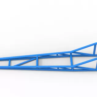 Frame of old school Front engine dragster Version 8 Scale 1:25 - Model thumbnail 7