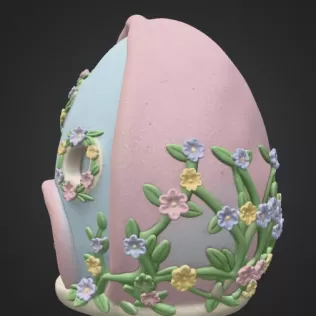 Floral Fantasy Egg House - STL File 3D Printable - Model thumbnail 4