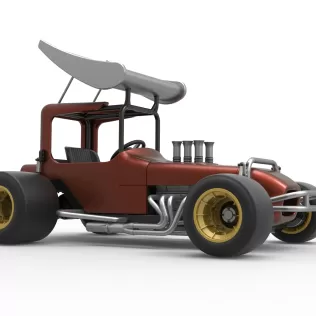 Vintage Winged Supermodified stock car Scale 1:25 - Model thumbnail 25