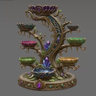Enchanted Crystal Jewelry Tree STL File for 3D Print - Model thumbnail 6