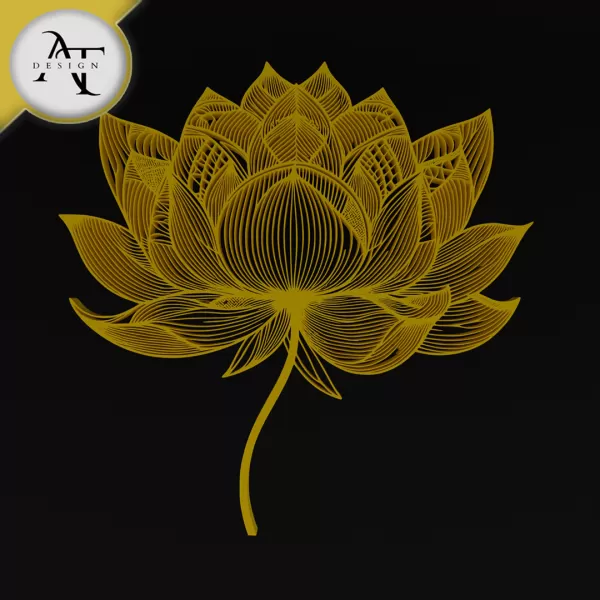 Lotus - Geometric - 2D Wall Art Decor - Model preview 1