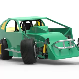 Northeast Dirt Modified stock car while turning V2 Scale 1:25 - Model thumbnail 27