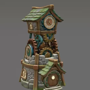 Fantasy Clock Tower STL File for 3D Printing - Model thumbnail 7