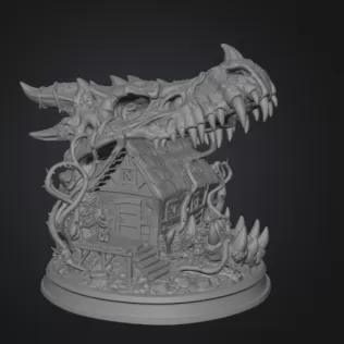 Dragon Skull Cottage STL File for 3D Print - Model thumbnail 8