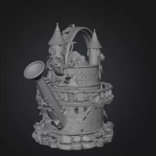 Enchanted Watering Can House STL File for 3D Printing - Model thumbnail 9