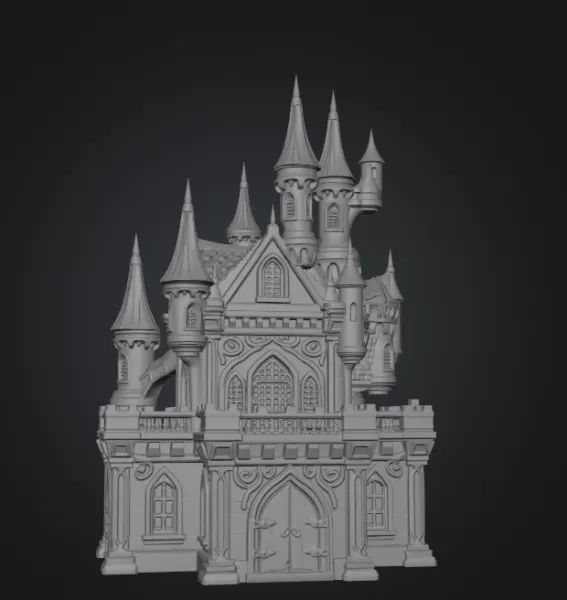 Enchanted Fantasy Castle Miniature STL File for 3D Print - Model preview 7