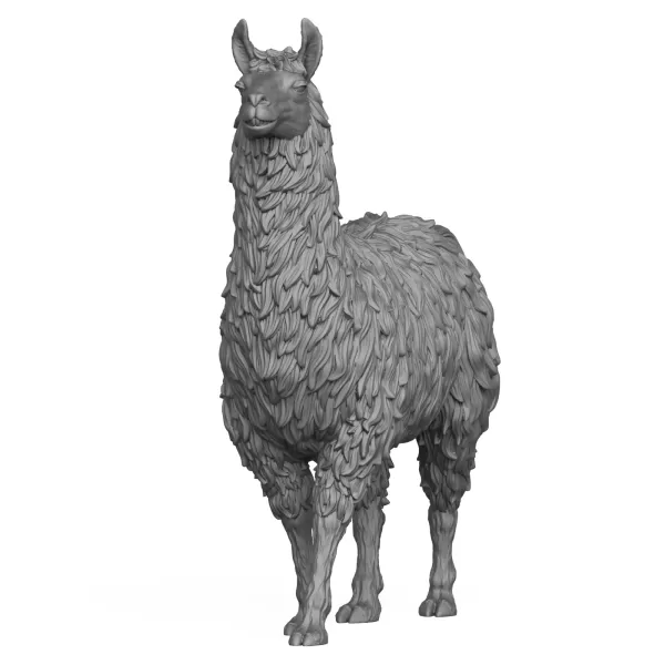 3D Printable Llama Standing Pose - Model preview 3
