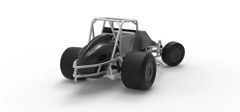 Vintage Dirt Silver Crown Car while turning Scale 1:25 - Model preview 18