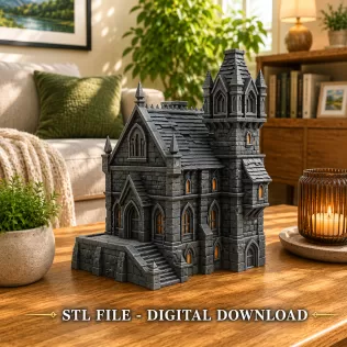 Dark Fantasy Mansion STL File for 3D Printing - Model thumbnail 2