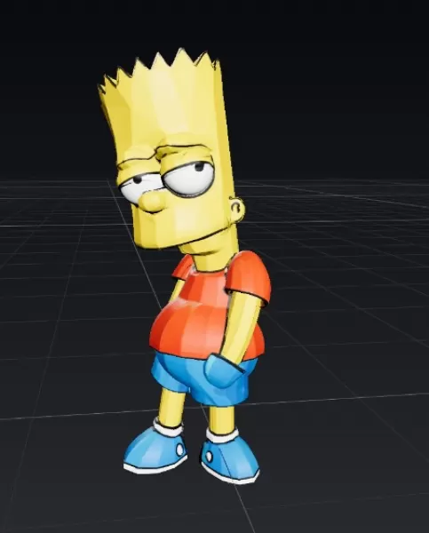 Bart Simpson – Figura Fan Art 3D para Impresión - Model preview 4