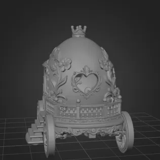 Royal Fantasy Egg Carriage - STL File 3D Printable - Model thumbnail 11