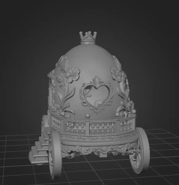Royal Fantasy Egg Carriage - STL File 3D Printable - Model preview 11