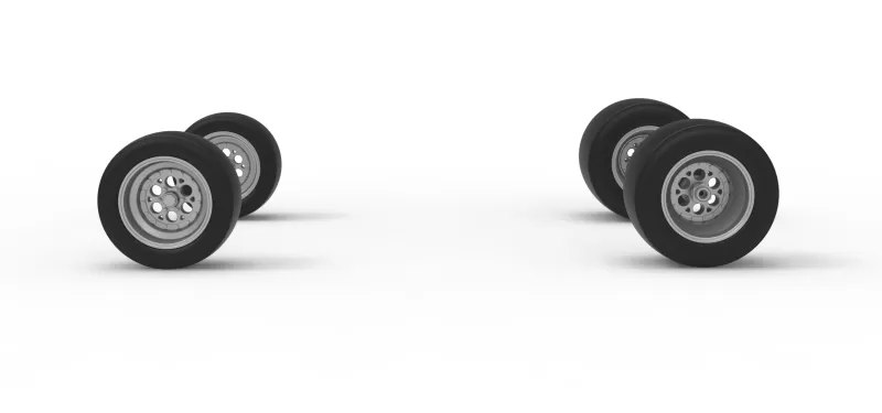 Wheel Set of Pavement Silver Crown Car Version 2 Scale 1:25 - Model preview 4