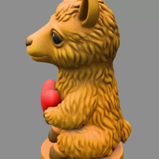 Cute Alpaca STL File – 3D Printable Figurine - Model thumbnail 3