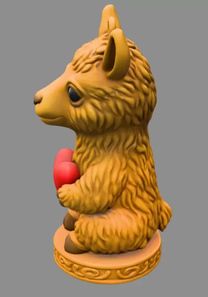 Cute Alpaca STL File – 3D Printable Figurine - Model preview 3