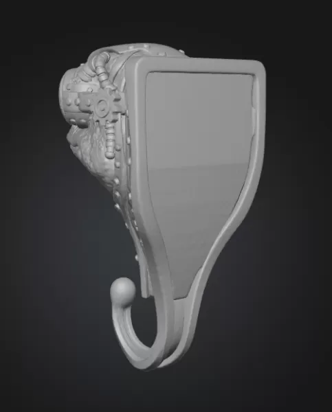 Steampunk Frog Wall Hook – 3D Print Model - Model preview 4
