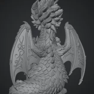 Rosé Bloom Dragon STL File for 3D Print - Model thumbnail 16