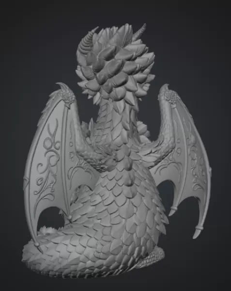 Rosé Bloom Dragon STL File for 3D Print - Model preview 16