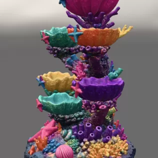 Colorful Coral Reef Tree Organizer STL File for 3D Print - Model thumbnail 10