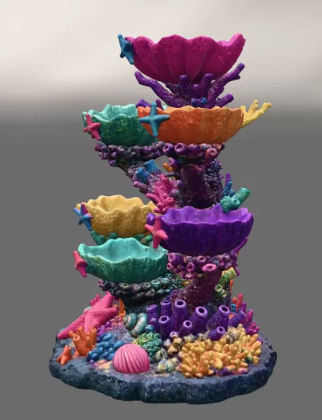 Colorful Coral Reef Tree Organizer STL File for 3D Print - Model preview 10