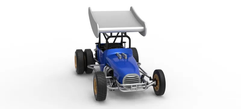Vintage Winged Supermodified stock car for Dirt V2 Scale 1:25 - Model preview 26