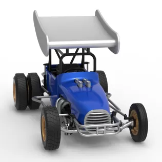 Vintage Winged Supermodified stock car for Dirt V2 Scale 1:25 - Model thumbnail 26
