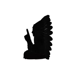 Old Native Indian Man Detailed Character Bust Sculpture Model - Model thumbnail 2