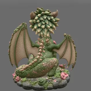 Blossom Heart Dragon STL File for 3D Print - Model thumbnail 5