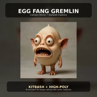 Odd Creatures Collection – Cute Creepy Kitbash High-Poly Monster - Model thumbnail 12