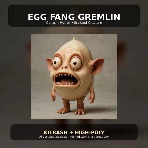 Odd Creatures Collection – Cute Creepy Kitbash High-Poly Monster - Model preview 12