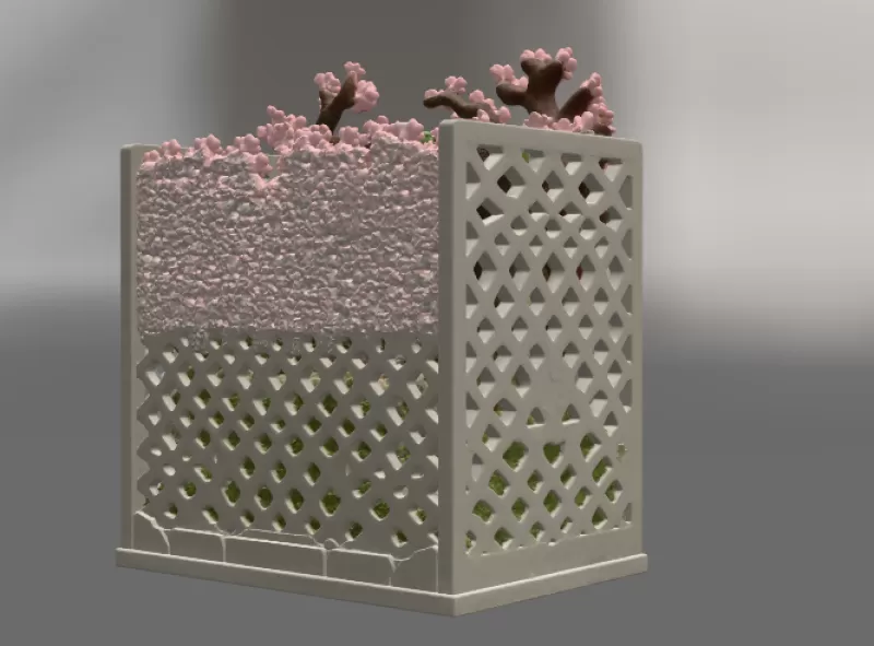 Sakura Sanctuary Book Nook STL File for 3D Print - Model preview 13