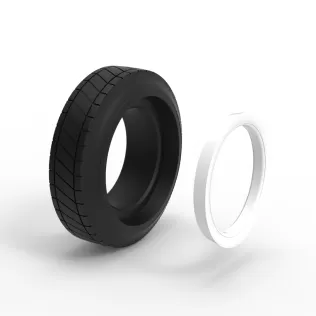 Vintage dirt Whitewall tire Scale 1:25 - Model thumbnail 9