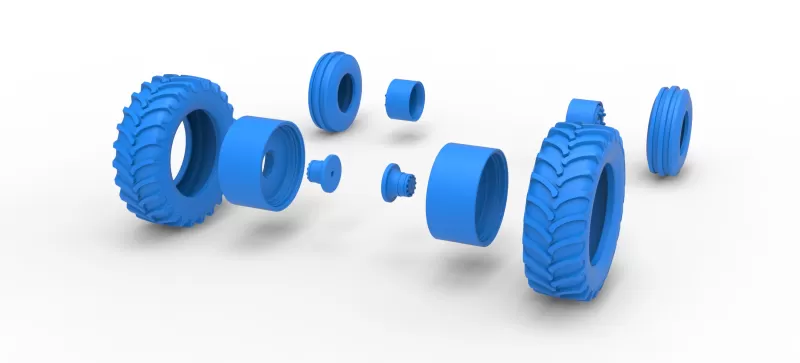 Wheel Set of Racing Combine Harvester Version 1 Scale 1:25 - Model preview 10