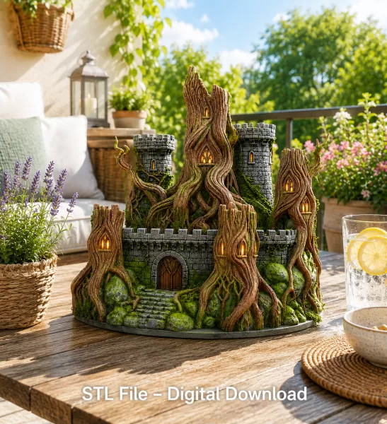 Fantasy Tree Fortress STL File for 3D Printing - Model preview 1