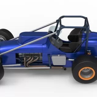 Dirt Silver Crown Champ car while turning Scale 1:25 - Model thumbnail 10
