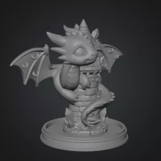 Tower Dragon Key or Jewelry Holder STL File for 3D Print - Model thumbnail 14