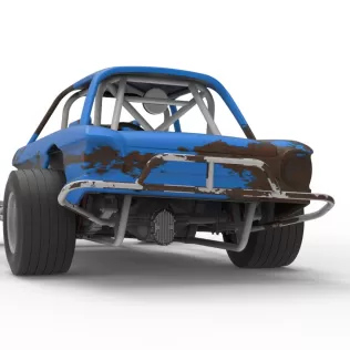 Vintage Dirt Modified stock car V10 while turning Scale 1:25 - Model thumbnail 14