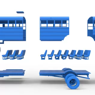 School bus for Figure 8 racing Version 2 Scale 1:25 - Model thumbnail 24
