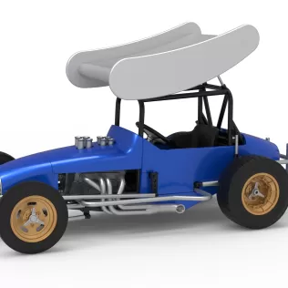 Vintage Winged Supermodified stock car for Dirt V2 Scale 1:25