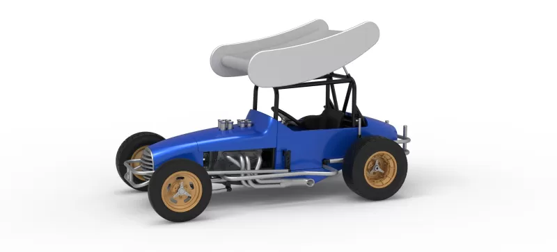 Vintage Winged Supermodified stock car for Dirt V2 Scale 1:25 - Model preview 1