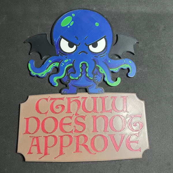 Cthulu Does Not Approve Wall Plaque - Model preview 2
