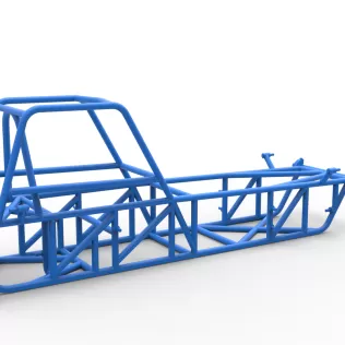 Frame of Vintage Dirt Modified stock car Version 2 Scale 1:25 - Model thumbnail 12