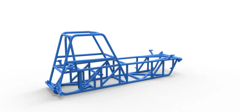 Frame of Vintage Dirt Modified stock car Version 2 Scale 1:25 - Model preview 12