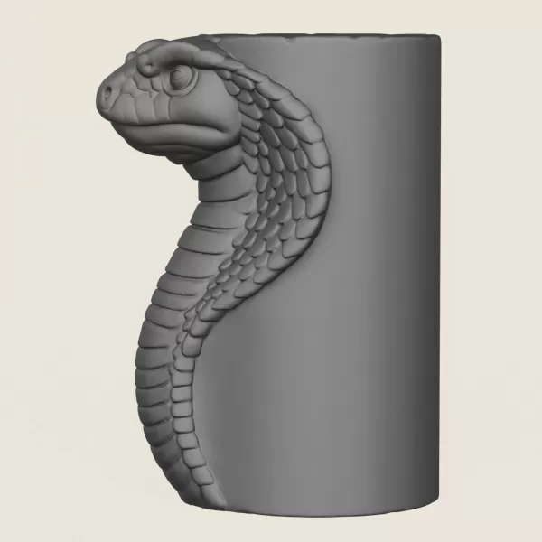 Cobra Snake Head Vase Print Ready 3D Model - Model preview 4