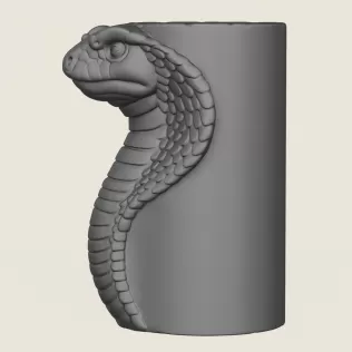 Cobra Snake Head Vase Print Ready 3D Model - Model thumbnail 4